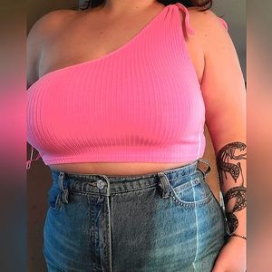 Aerie one-shoulder string crop top